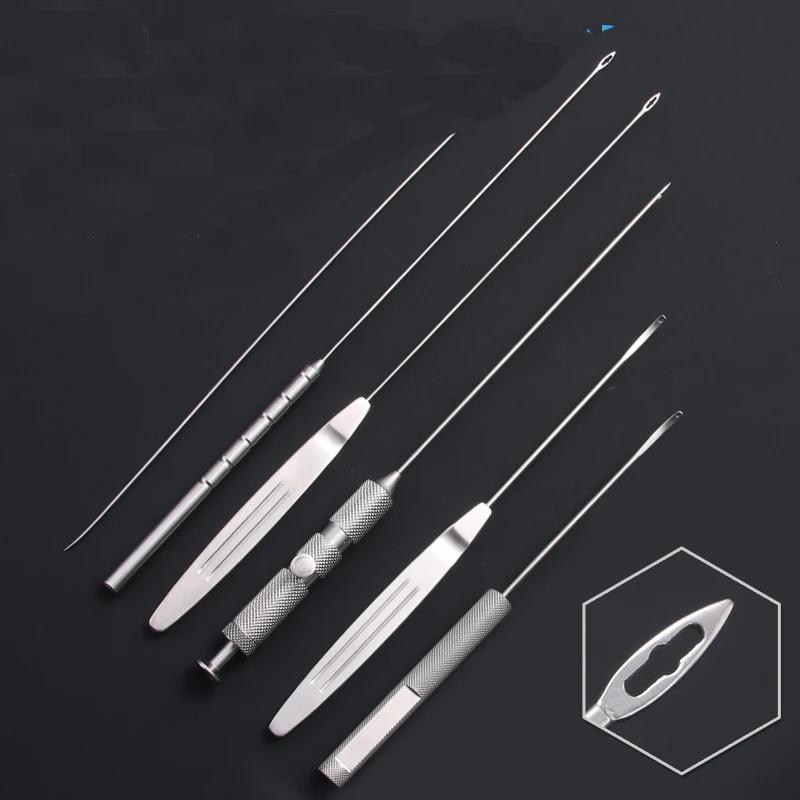 Face guide needle puncture guide needle Face tissue lift wire carving large V embedding thread threading needle brea